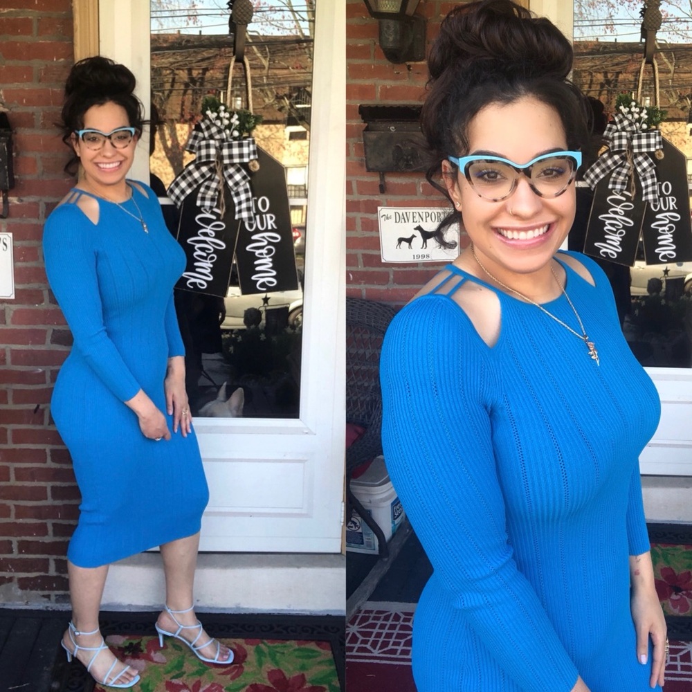 Zara  Blue Knit Dress